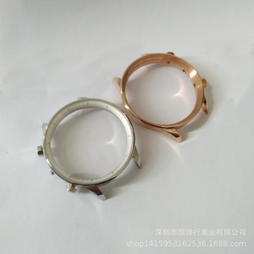工厂不锈钢表壳现货 钟表配件精钢表壳 适配机械表透视底防水手表